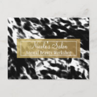 Tarjeta postal de evento de salón chic en negro, b