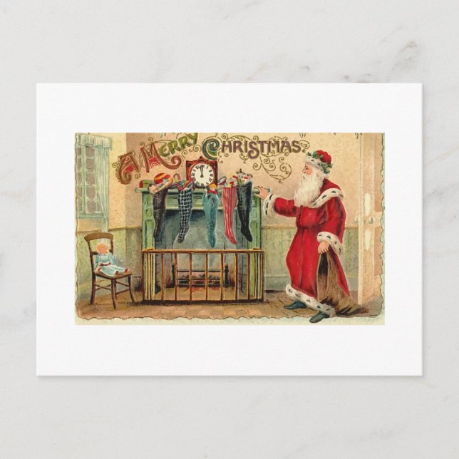 Tarjeta postal de existencias navideñas antiguas (Anverso)