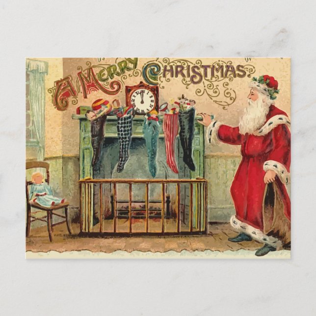 Tarjeta postal de existencias navideñas antiguas (Anverso)