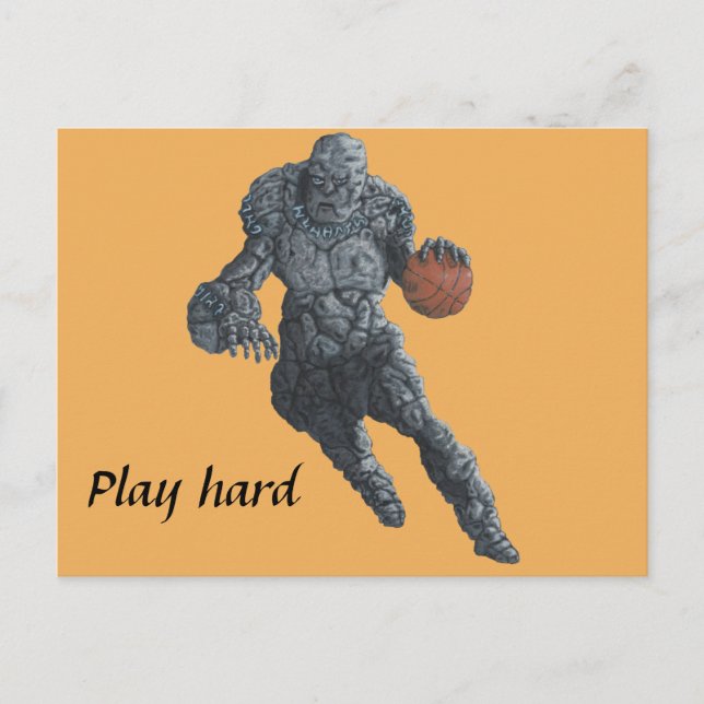 Tarjeta postal de Fantasía de Baloncesto en Stone  (Anverso)