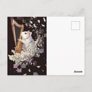 Tarjeta postal de fantasía de rata blanca – Elegan