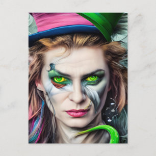 Tarjeta postal de fantasía del sombrerero loco gen