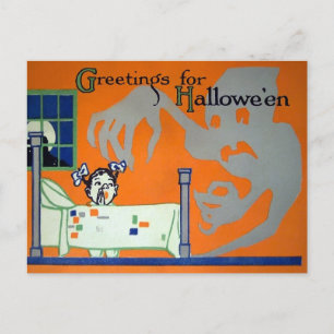 Tarjeta postal de fantasma espeluznante de Hallowe