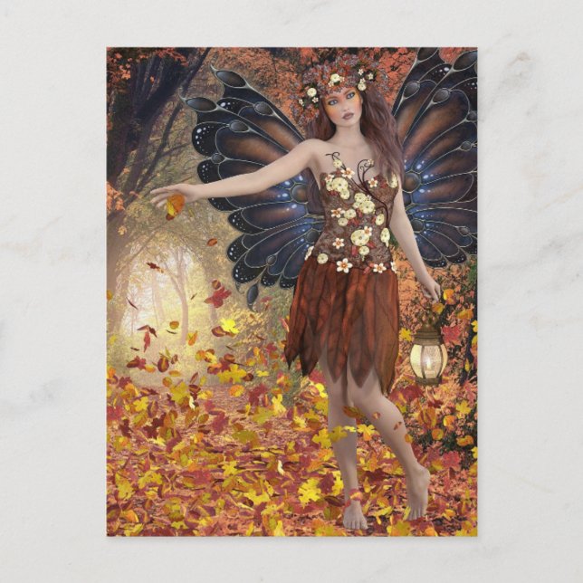 TARJETA POSTAL DE FANTASY AUTUMN FAIRY (Anverso)