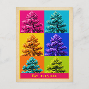 Tarjeta postal de Fayetteville Arkansas Pine Tree 