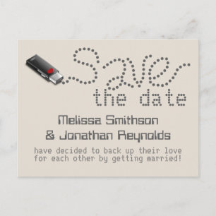 Tarjeta Postal de Fecha de Boda con Memoria USB