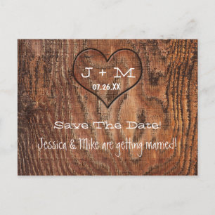Tarjeta postal de fecha de boda de corazón de tron