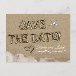 Tarjeta postal de fecha de boda en Sandy Beach GUA