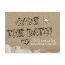 Tarjeta postal de fecha de boda en Sandy Beach GUA