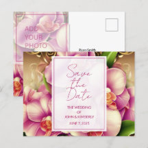 Tarjeta Postal de Fecha de Boda QR Cd de Foto de B