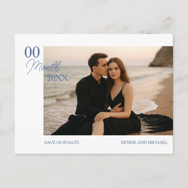 Tarjeta postal de fecha de guardado de foto person (Anverso)