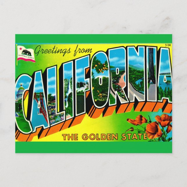 Tarjeta postal de felicitación de California (Anverso)