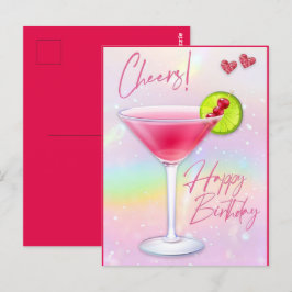Tarjeta postal de felicitación de cumpleaños con a