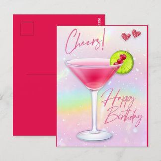 Tarjeta postal de felicitación de cumpleaños con a