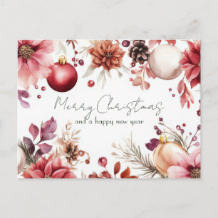 Tarjeta postal de felicitación de Navidad festiva 