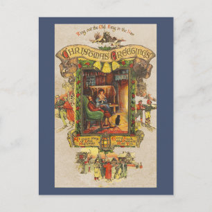 Tarjeta postal de felicitación navideña vintage