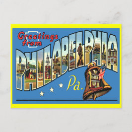 Tarjeta postal de felicitación vintage de Filadelf