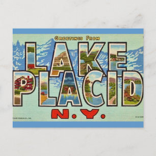 Tarjeta postal de felicitación vintage de Lake Pla