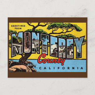Tarjeta postal de felicitación vintage de Monterey