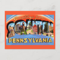 Tarjeta postal de felicitación vintage de Scranton
