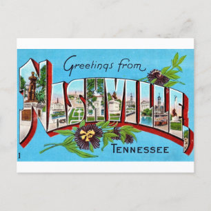 Tarjeta postal de felicitación Vintage Nashville