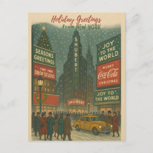 Tarjeta Postal de Felicitaciones Navideñas Vintage