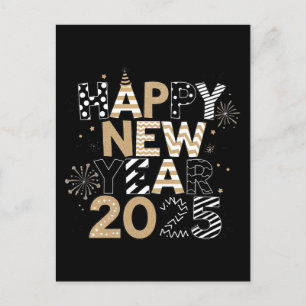 Tarjeta postal de Feliz Año Nuevo 2025 – Saludo di