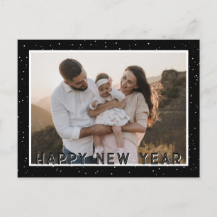 Tarjeta postal de Feliz Año Nuevo con foto botánic