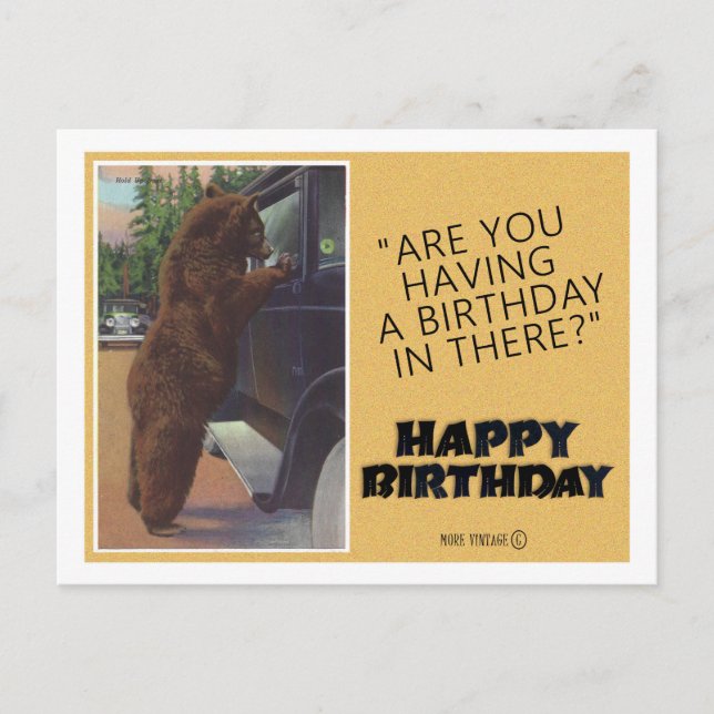 tarjeta postal de FELIZ CUMPLEAÑOS vintage (Anverso)