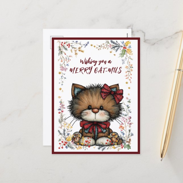 Tarjeta Postal de Feliz GAT-Navidad (Anverso/Reverso In Situ)