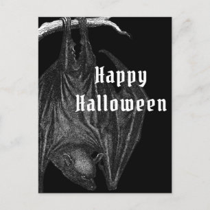 Tarjeta postal de Feliz Halloween de murciélagos g