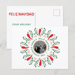 Tarjeta Postal de Feliz Navidad con Foto Personali