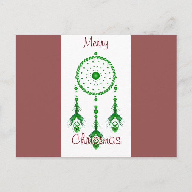 Tarjeta postal de Feliz Navidad Dreamcatcher (Anverso)