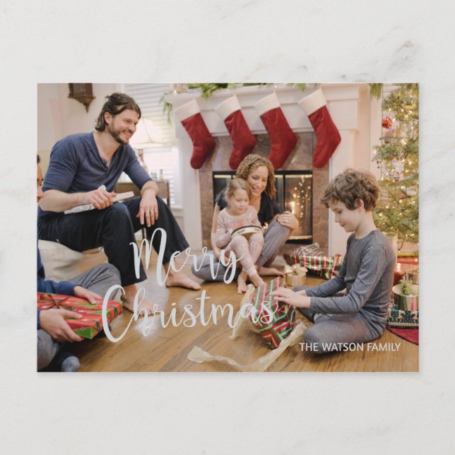 Tarjeta Postal de Feliz Navidad para Foto de Vacac (Anverso)