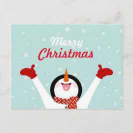 Tarjeta postal de Feliz Navidad para Snowman