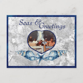 Tarjeta postal de feriado con temas náuticos