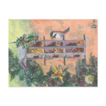 Tarjeta postal de feriado de Birdie de alimentació