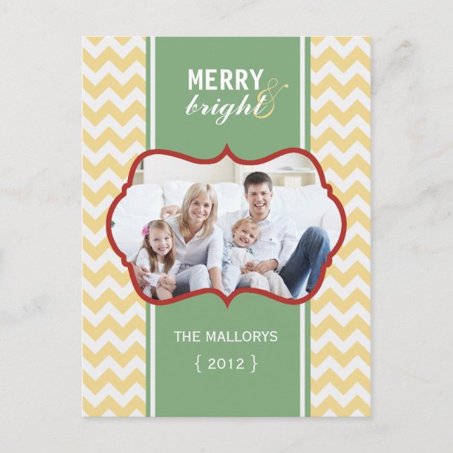 Tarjeta postal de feriado de Chevron con amarre y  (Anverso)