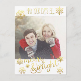 Tarjeta postal de feriado de nieve fresca y brilla