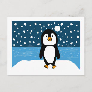 Tarjeta postal de festividad Starry Penguin