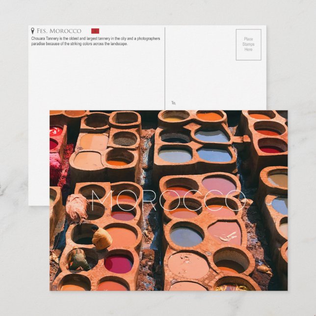 Tarjeta postal de Fez, Marruecos (Anverso / Reverso)