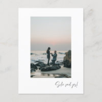 Tarjeta Postal de Fiesta de Compromiso con Foto 'E