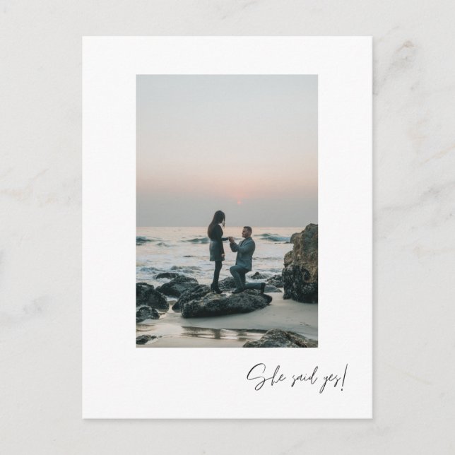 Tarjeta Postal de Fiesta de Compromiso con Foto El (Anverso)