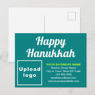 Tarjeta Postal de Fiesta de Hanukkah Verde Turques