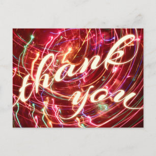 tarjeta postal de fiesta de luz gracias