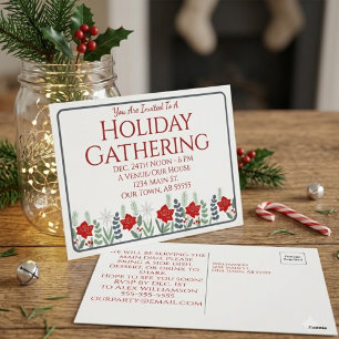 Tarjeta postal de fiesta de Navidad para reunión n