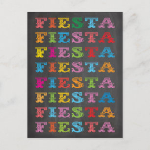 Tarjeta postal de Fiesta Mexicana de Chalkboard