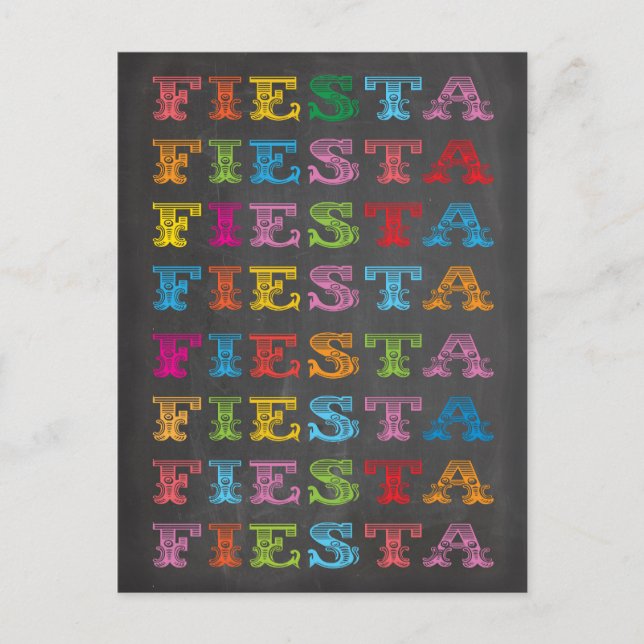 Tarjeta postal de Fiesta Mexicana de Chalkboard (Anverso)