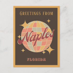 Tarjeta postal de fiesta retro vintage de Nápoles 