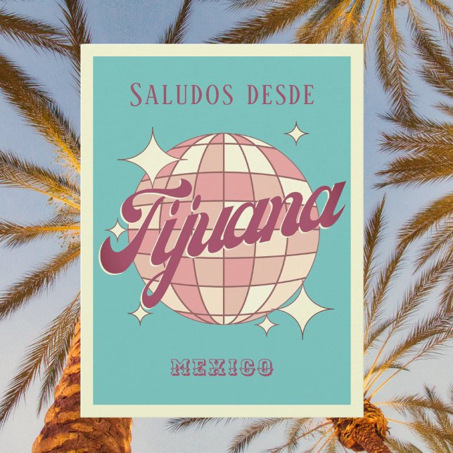 Tarjeta postal de fiesta retro vintage de Tijuana  (Subido por el creador)